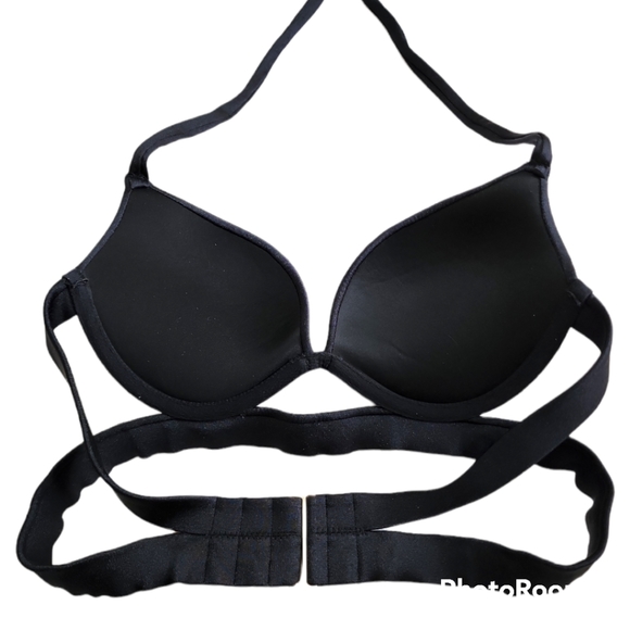 🏖Victoria's Secret Cut Out Swim 🏊‍♀️ Top Size 34A in Black with Gold Hardware - Picture 7 of 10